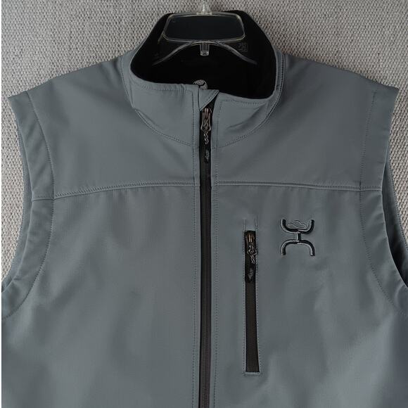 Hooey Soft Shell Vest Mens XL Gray Western Outdoors Cowboy Zip Pockets Insulated - Picture 3 of 13